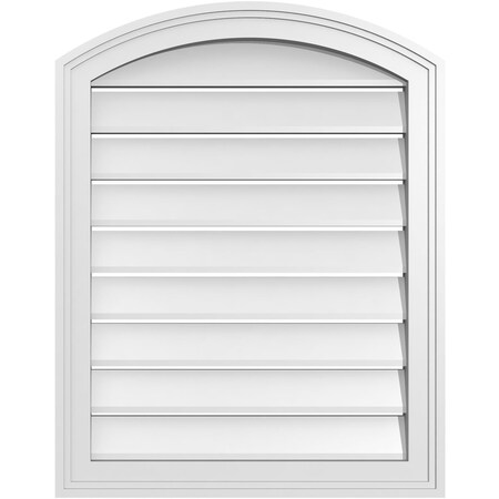 Ekena Millwork Arch Top Surface Mount PVC Gable Vent: Non-Functional, w/2"W x 1-1/2"P Brickmould Frame, 22"W x 26"H GVPAR22X2602SN